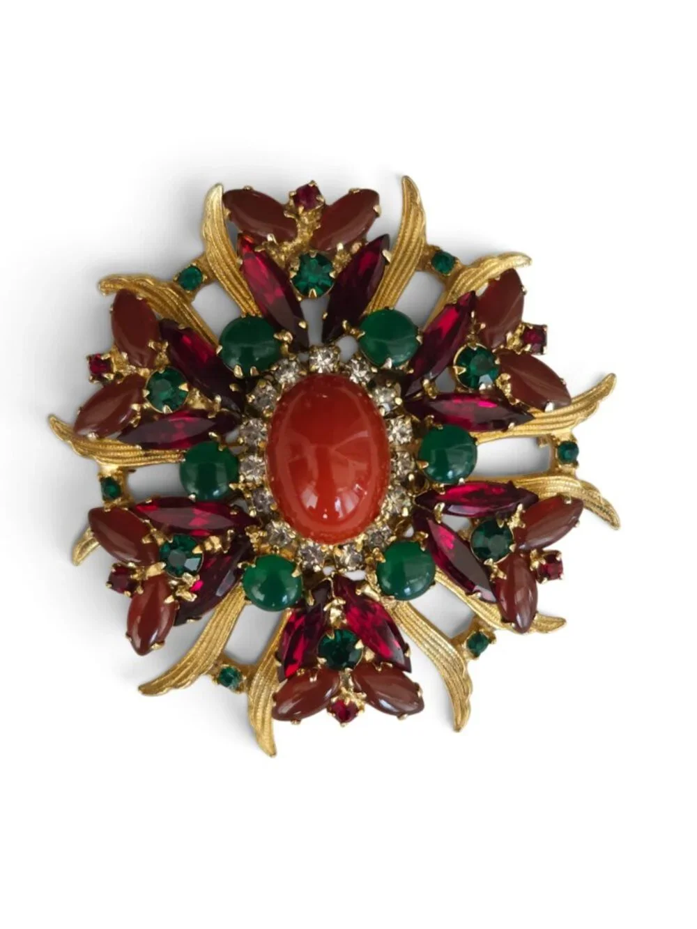 Vintage D&E Juliana Egyptian Revival Rhinestone Brooch Book Piece